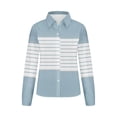 thumbnail image 3 of ameIAEA Women's Collared Button Down Blouses Long Sleeve Color Block Casual Tops 2024 Fall Shirts, 3 of 4