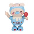 thumbnail image 2 of Cerdito electrónico de juguete, juguete educativo temprano con música y luces para niños pequeños. Azul, 2 of 9