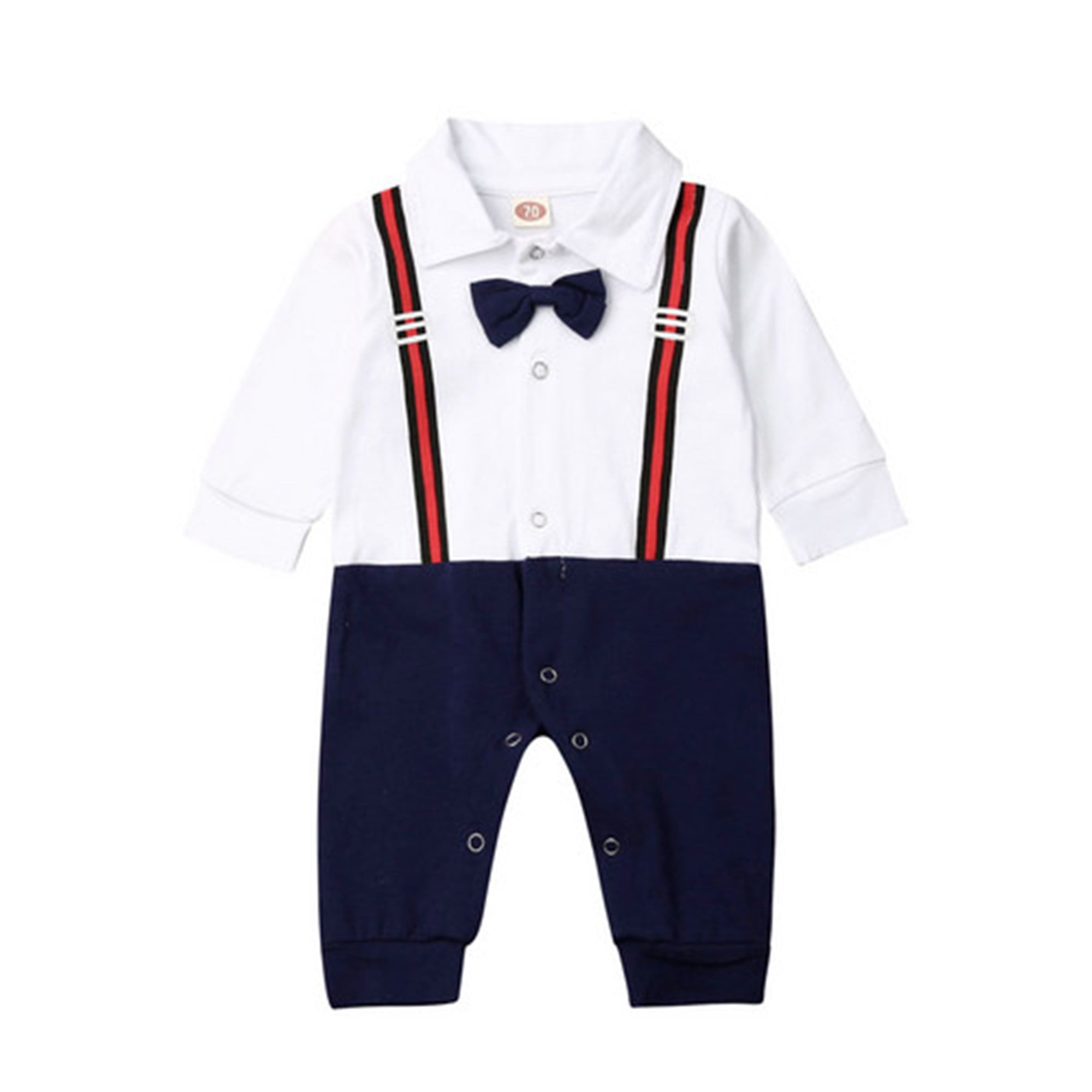 0-24M Newborn Baby Boy Gentleman Suit Formal Romper+Suspender Shorts Outfits 
