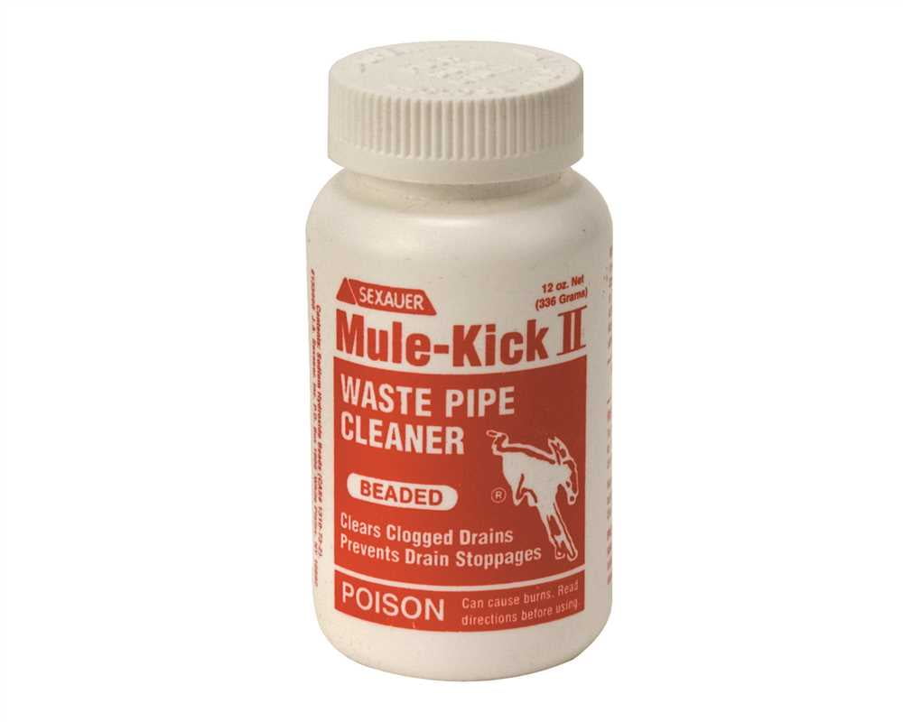 MULE KICK 798088 II CAUSTIC WASTE PIPE CLEANER, 12 OZ. SIZE