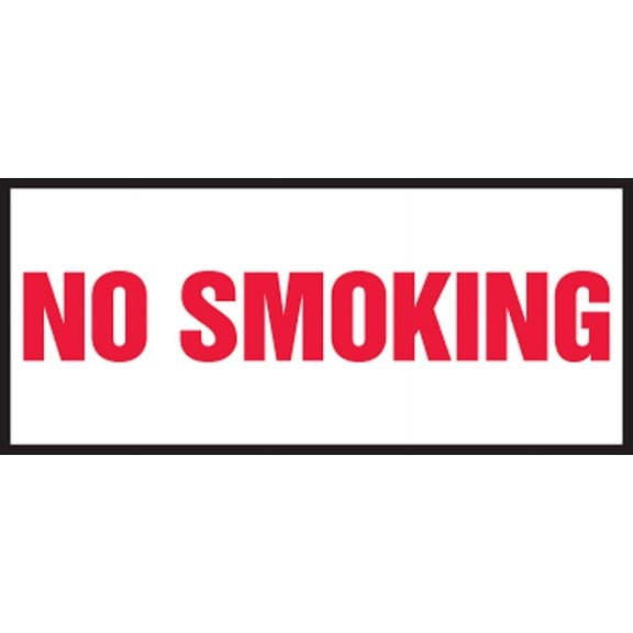 Safety Label No Smoking Sign Stickers, 10X3 Inch Acrylic Plaque With Strong Adhesives For Door Office Business Outdoor, White Letters On Black Background