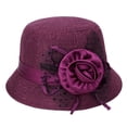 thumbnail image 2 of Travelwant Vintage Felt Cloche Hat Winter Floral Fedora Bucket Hat Bowler Hats, 2 of 7