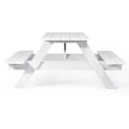 thumbnail image 3 of WestinTrends Outdoor 70" HDPE Plastic Picnic Table Bench With Umbrella Hole, White, 3 of 16