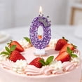 thumbnail image 6 of Dvumao Purple Glitter Number Birthday Candle, 3 Inch Number Cake Topper for Party and Celebration, 6 of 6