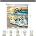 thumbnail image 5 of Extra Long Beach Ocean Bible Verse Shower Curtain Sunrise Sunset Inspirational Scripture Quotes 72Wx84H Inch Coastal Seaside Seascape Fabric Decor Bathroom Polyester Waterproof 12 Pack Hooks, 5 of 6