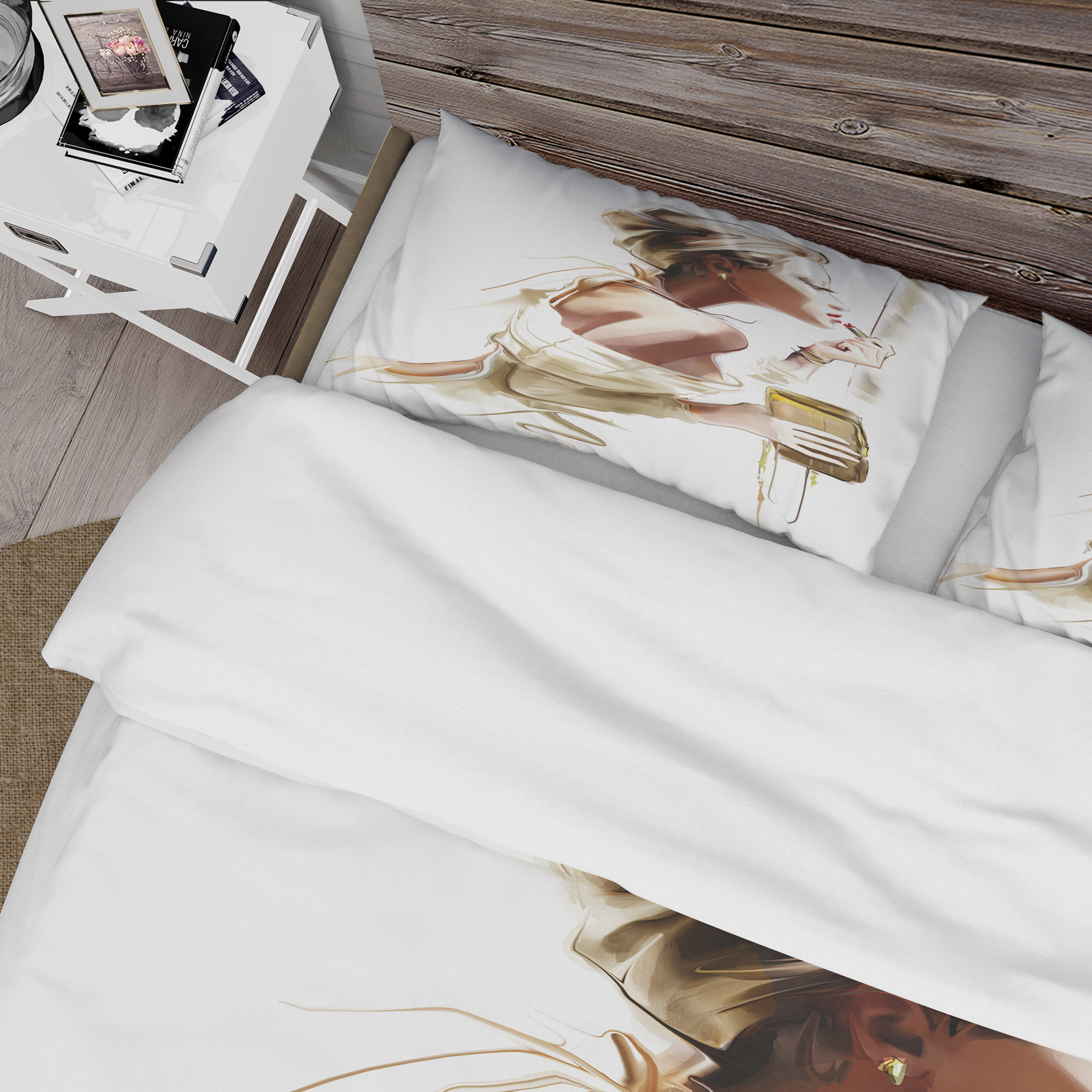 Designart 'Fashion Woman' Traditional Duvet Cover Set