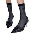 thumbnail image 3 of Dakiuu Women Girls Novelty Glitter Slouch Ankle Socks Sparkly Metallic Casual Kids Bright Retro Piles Scrunch Short Socks Stacked Boot Socks for Carnival Dress, 3 of 5