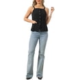 thumbnail image 2 of INSPIRE CHIC 2026 Summer Suit Vest for Women Sleeveless Button Down Square Neck Business Casual Blazer Vest Tops XL Black, 2 of 6
