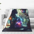 thumbnail image 1 of Kdxio Cosmic Cat In Window Print Ultra-Soft Micro Fleece Blanket Microfiber Blanket Luxury All Seasons Warm Blanket For Bedding Sofa And Travel-50"x40", 1 of 7