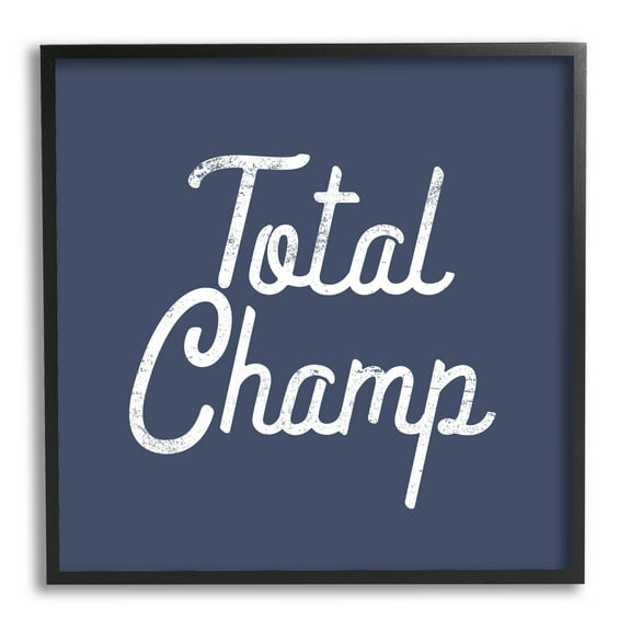 Stupell Industries Total Champ Vintage Phrase Graphic Art Black Framed Art Print Wall Art, Design by Lil' Rue