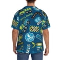 thumbnail image 3 of Gukieu Dump Truck Print Men's Short-sleeved Shirts, Button-down Pocket Shirts, T-shirts, Beach Vacation Travel Summer Clothing-4X-Large, 3 of 5