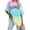 Sky Blue, variant on Womens Plus Size T Shirts Fashion Los Angeles Tie Dye Graphic Printed Short Sleeved Tops Summer Casual Trendy Loose Fit Tee Blouses