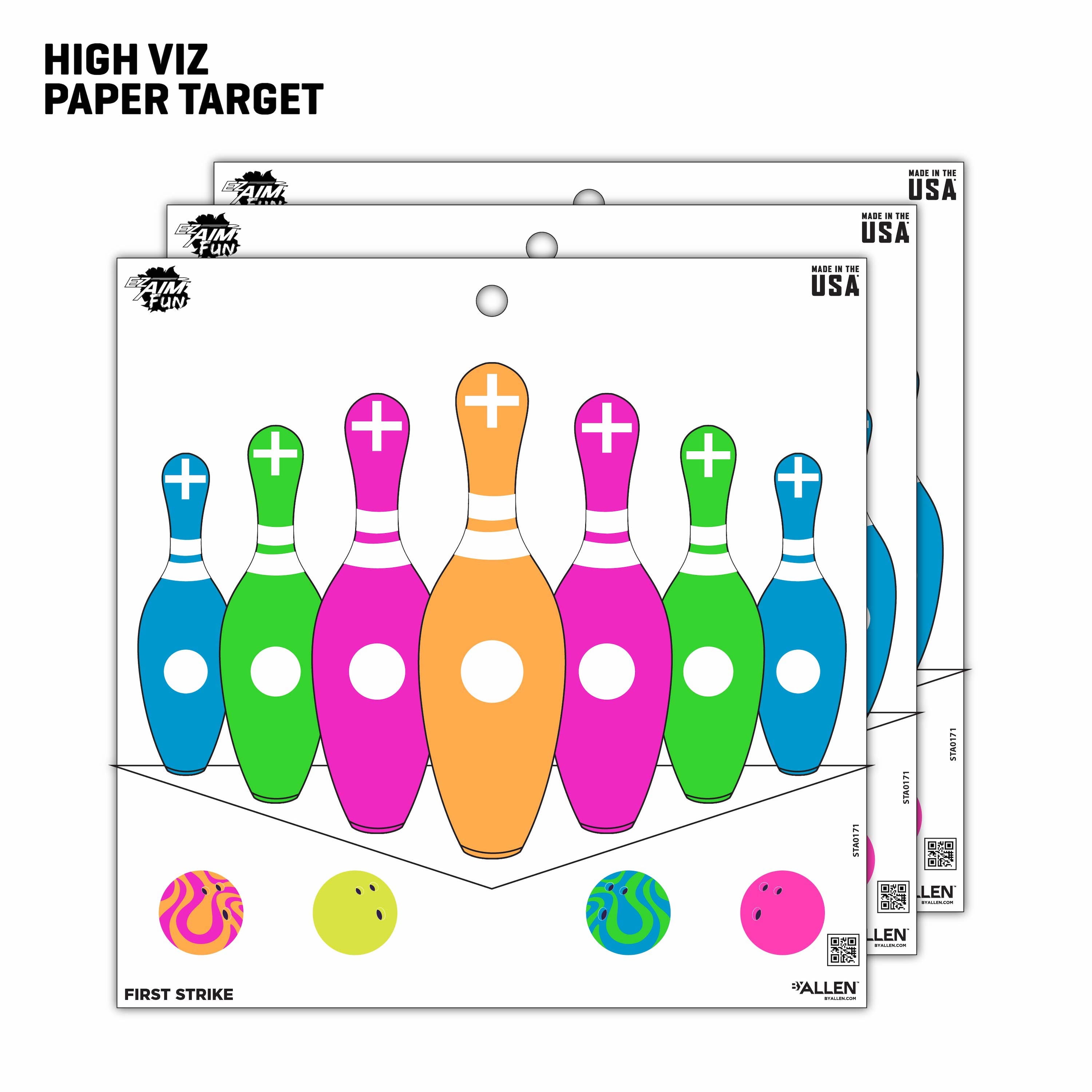 Ez Aim Fun Paper Shooting Targets, Triggering More Fun, 12 In Square, 9-Pack, Multi-Color, 2 Pack