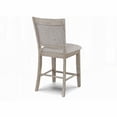 thumbnail image 3 of Farmhouse Style 2-Piece Tan/Beige Gray Finish Counter Height Dining Chairs with Footrest and Upholstered Back - Solid Wood, 3 of 8
