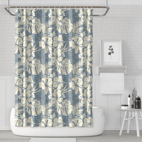 Vintage Garden Shower Curtain - Antique Floral and Butterfly Arrangement, 72x72 Inches