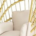 thumbnail image 4 of Craftian Wicker Hanging Egg Chair, Outdoor Swing Without Stand, 450 lbs Capacity, Beige, 4 of 9