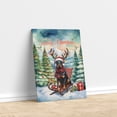 thumbnail image 3 of Merry Christmas Santa Reindeer Antlers Doberman Pinscher Sleigh Xmas Winter Holiday Vertical Matte Canvas Poster Doberman Dog Lover Gifts Wall Art Home Decor - 00023, 3 of 5