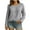Gray, variant on Fall Tops for Women Long Sleeve Round-Neck Casual T-shirt Blue XXL