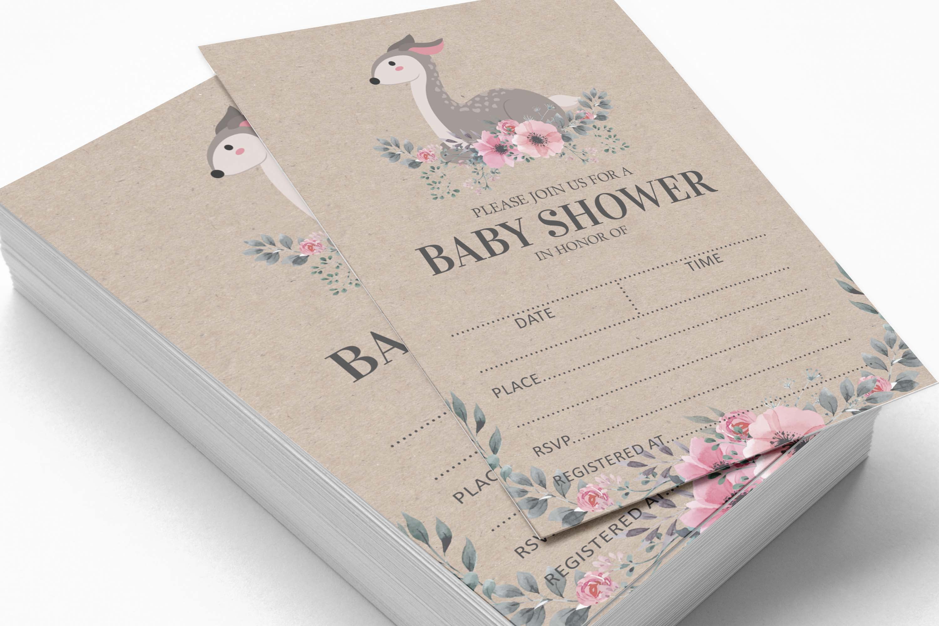 Inkdotpot Set Of 30Jungle Animals Rustic Baby Shower Invitations-Diaper Raffle Tickets And Baby Shower Book Request Cards Its a Boy Its a girl Invites