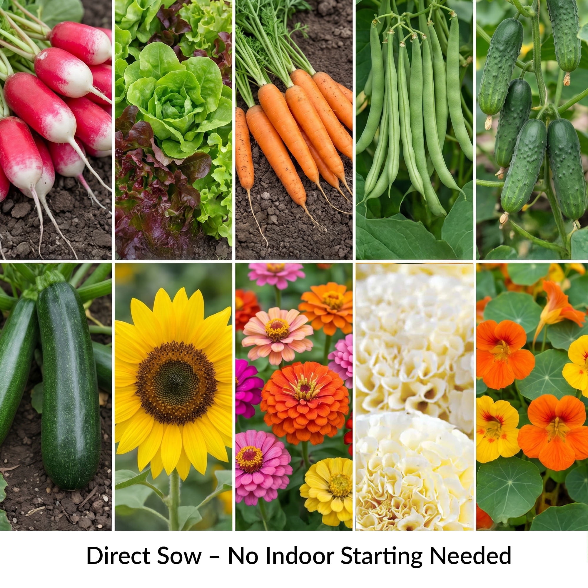 Ferry-Morse Easy Grow Garden Seed Variety Pack, 10 Pack – Organic Vegetable and Flower Seeds for Raised Beds and Container Gardening