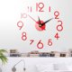 thumbnail image 3 of Etiqueta engomada del reloj de pared 3D DIY Reloj colgante Calcomanía autoadhesiva Decoración Etiqueta de reloj de pared, Rojo kenally HA004428-01, 3 of 6