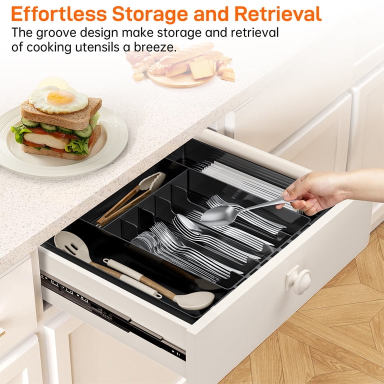 GPED Expandable Silverware Drawer Organizer, Black photo 3