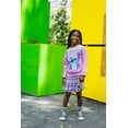 thumbnail image 4 of Disney Lilo & Stitch Little Girls Fleece Sweatshirt and Skirt Plaid Purple 5, 4 of 5