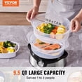 thumbnail image 2 of VEVOR 9.5Qt Electric Food Steamer 3-Tier Vegetable Steamer & 60 Min Timer 800W, 2 of 9