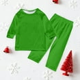 thumbnail image 1 of Moda Navidad Niño Color Sólido Blusa Pantalones Ropa Familiar Pijamas Niño Poliéster Tops Pantalones, 1 of 5