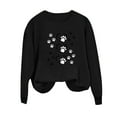 thumbnail image 4 of WREESH Women's Valentine's Day Long Sleeve Sweatshirt Casual Loose Crew Neck Pullover Top Black, 4 of 4
