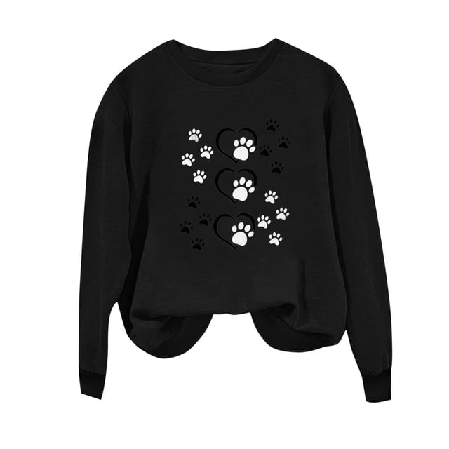 Birdeem Hauts pour Femmes Manches Longues Col Rond Imprimé Chandails en Molleton Sans Capuche Manches Longues Hauts pour Femmes