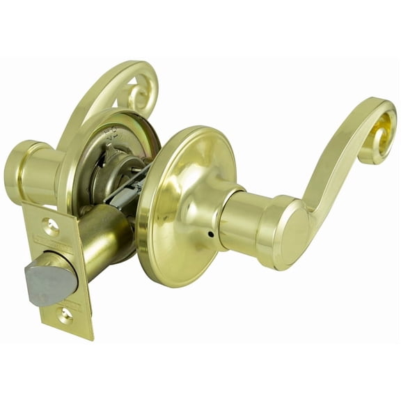 ProSource 7084502 Passage Leverset, Left Hand/Right Hand/Reversible Grip, Polished Brass
