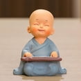 thumbnail image 7 of YOHAVEN Zen Monk Resin Figurine, Small Buddha Statue Tabletop Ornament for Home Office Tea Table, Relaxing Decorative Sculpture for Living Room Gift, 7 of 7