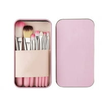 Children Makeup Brushes, 7Pcs Makeup Brush Set Foundation Eyebrow Brush Cosmetic Concealer Brushes for Kids Girls, Women trave - Pink with case,Christmas Gift