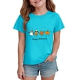 thumbnail image 5 of Staki Toddler Halloween Shirts Cute Tshirt for Girls Kids Funny Halloween Print Tee Tops(Sky Blue,5-6 Years), 5 of 7