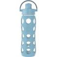 thumbnail image 1 of Botella de agua Lifefactory Glass de 650 ml con tapa abatible de mezclilla, 1 of 6