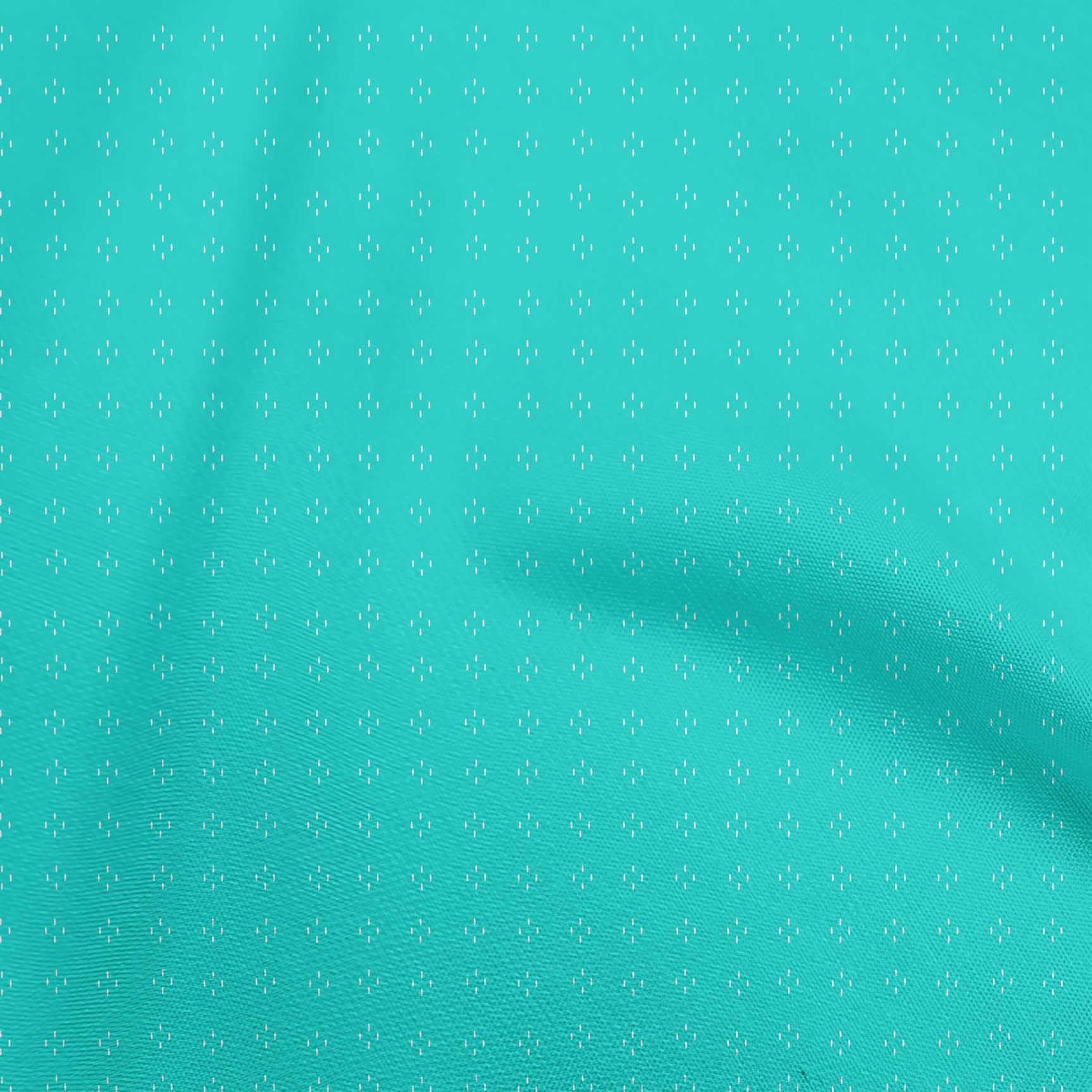 oneOone Cotton Flex Turquoise Green Fabric Dot Dress Material Fabric