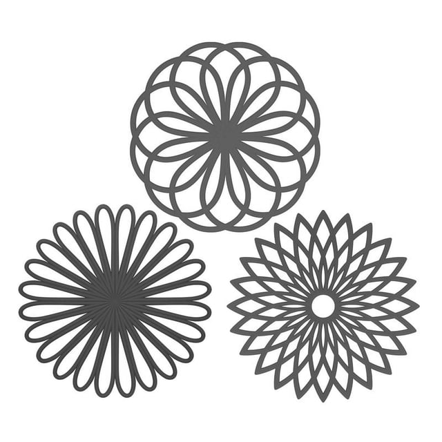 Agarraderas para cocina, salvamanteles de silicona, agarraderas, mantel de mesa, estera resistente al calor de flores multiusos
