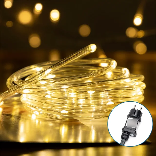 Guirnalda De Luces Led Exterior 15m 150led Navidad Adornos Amarillo