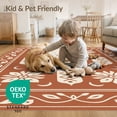 thumbnail image 4 of ODIKA 4'x6' Ivory Floral Medallion Pattern Washable Area Rug Elegant Vintage Motif with Ornate Border Pet Friendly, Non-Shedding for Bedroom, Reading Nook, 4 of 7