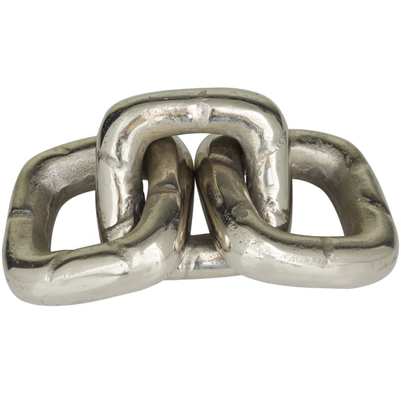 11" x 3" Silver Aluminum Chain Sculpture, by DecMode