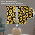 thumbnail image 6 of Summer Sunflower Floral Kitchen Curtains, Botanical Leaf Cute Short Window Curtains Set of 2, Window Treatment Tier Curtains for Kitchen Over Sink Bathroom Dining Room Decor (26x36 Inch), 6 of 6