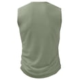 thumbnail image 4 of Men's Ribbed Henley Tank Tops Knit V Neck Sleeveless Workout T Shirt Muscle Gym Fitness Tee Green, 4 of 7