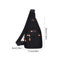 thumbnail image 3 of Bolsa de nylon resistente al agua para hombres y mujeres, mochila cruzada de pecho con múltiples bolsillos, correa ajustable, mochila ligera para viajes y actividades al aire libre, 3 of 6