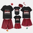 thumbnail image 1 of Pijamas familiares a juego de Navidad, diseño exclusivo, Gnomies, Feliz Navidad, conjunto de pijamas negros, 1 of 4