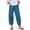 Blue plus size capri pants a1, variant on Women Plus Size Wide Leg Capri Pants Elastic Waist Flowy Casual Loose Solid Palazzo Trousers For Workout Beach Lounge Summer, Orange S