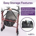 thumbnail image 2 of ProHeal Premium Foldable Lightweight Aluminum Rollator Walker with Seat – Rollator with Adjustable Height, Padded Seat, and 6 Inch Wheels, 2 of 7