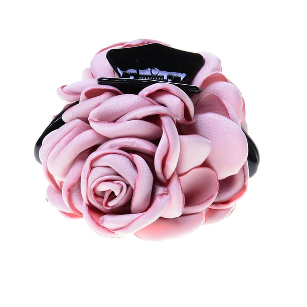 Pinza De Pelo Grande Tela Garra De Flores Agarre Para El Cabello Mandíbula Rosado Sunnimix Clip de pelo grande de las mujeres