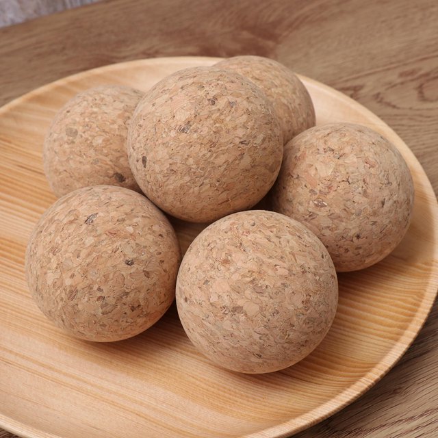 HINTRMENT 6Pcs Light Brown Cork Wood Foosballs for Tabletop Game Football Balls