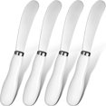 thumbnail image 1 of Butter Spreader Knife Wide Blade Stainless Steel Spreader Knife with White Porcelain Handles Multipurpose Cheese Butter Spreader Knives for Kitchen Use 5.74 Inch (4), 1 of 7